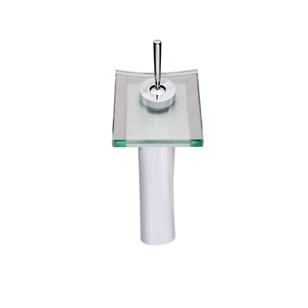 1.8 GPM Single Hole Waterfall Vessel Bathroom Faucet Oil Rubbed Bronze Brown Glass U5697