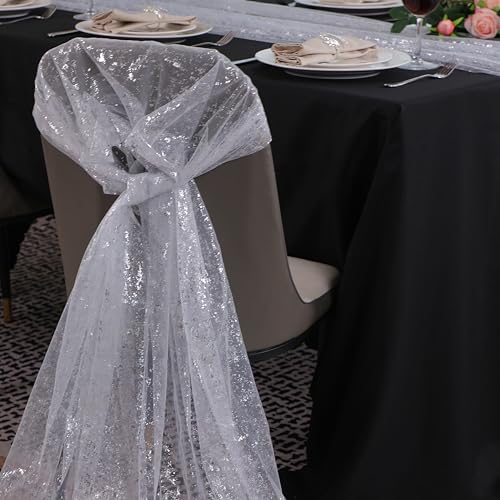 10 Pcs Black & Gold Sheer Chiffon Table Runner 120 Inch Z53515