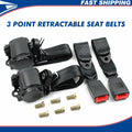 2 Pack Universal 3 Point Retractable Adjustable Car Seat Belt Lap Shoulder C95864