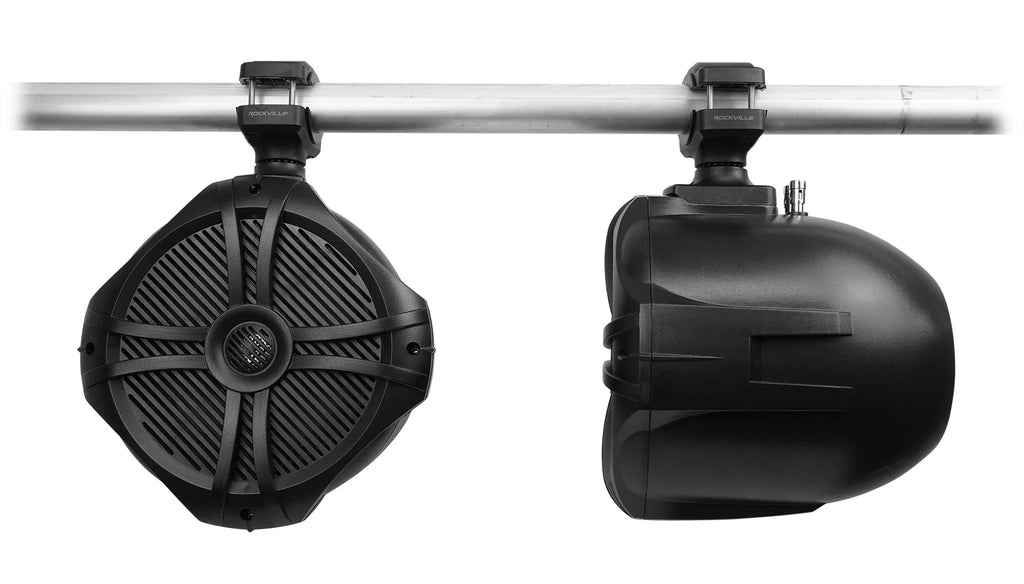 Black 8" Marine Wakeboard Tower Speakers with Receiver I285