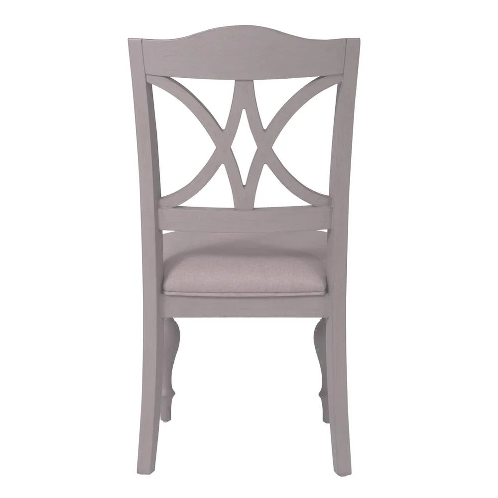 Set of 2 Grey Slat Back Side Chair V2421