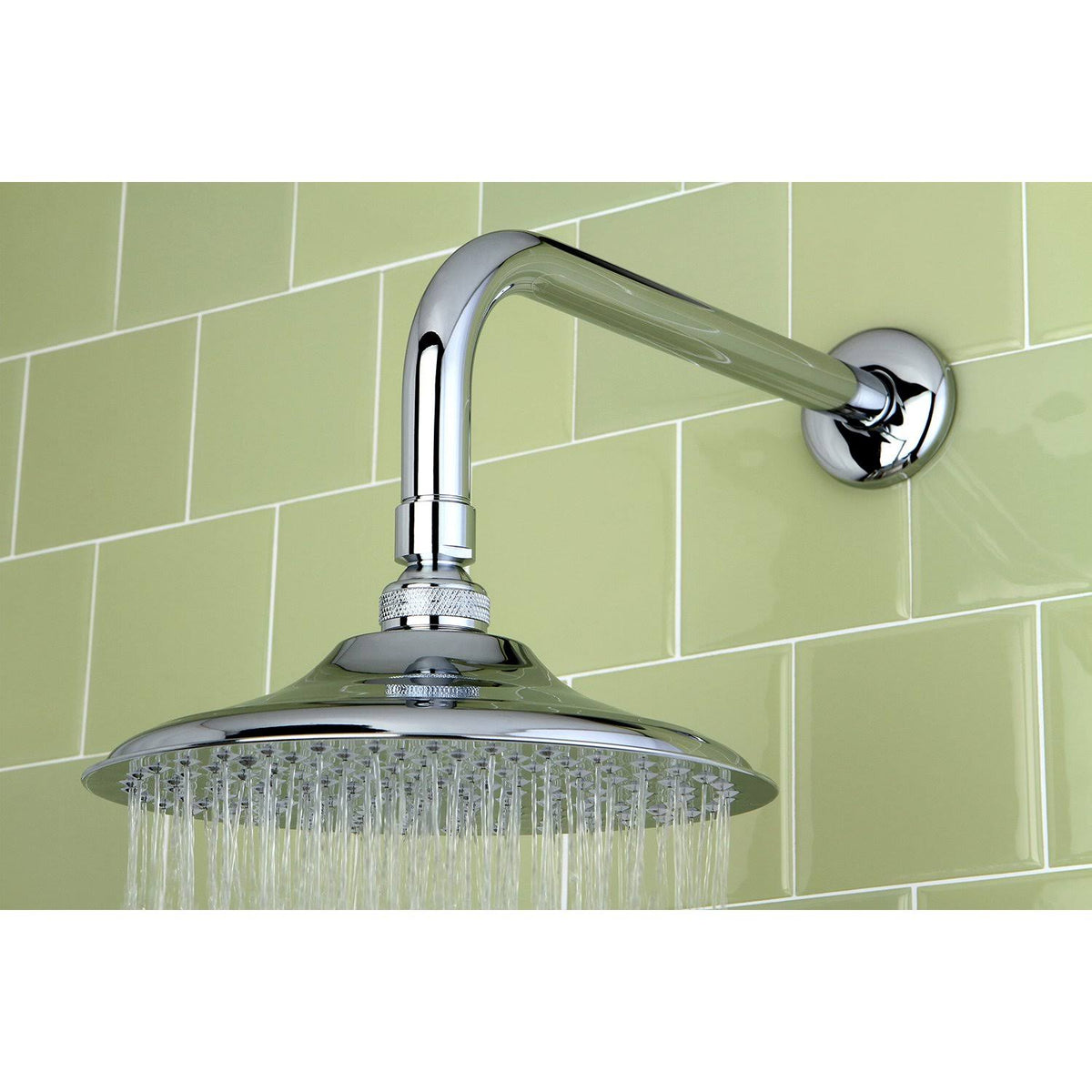 Brushed Nickel Shower Head with Shower Arm E192