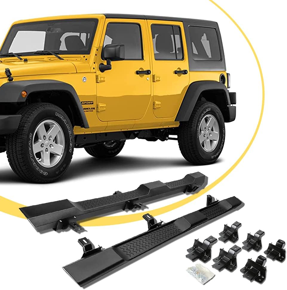 Running Boards for 2007-2018 Jeep Wrangler JK 4 Door Side Step Armor Blade Nerf Bars Rock Sliders Rail Step X47637