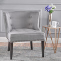 Gray Fabric Slipper Chair F70050