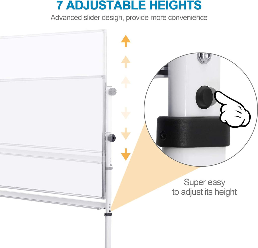 48x36 Double Sided Magnetic Whiteboard with Stand X65894