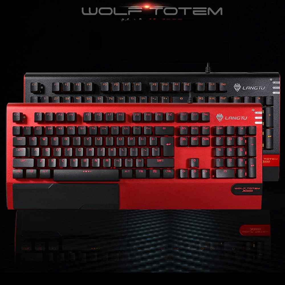 104-Keys Black Sandblast Metal Panel Gaming Keyboard with Mouse and Mouse Pads O46968