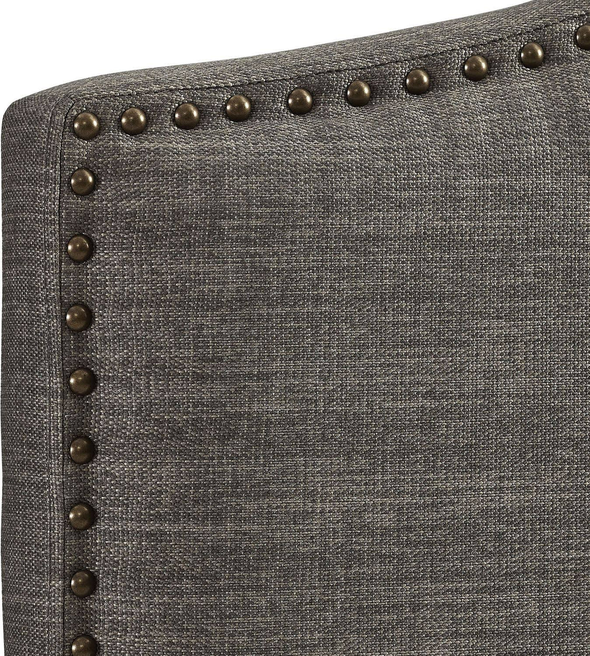 Gray Upholstered Camelback Full Queen Panel Headboard V98550