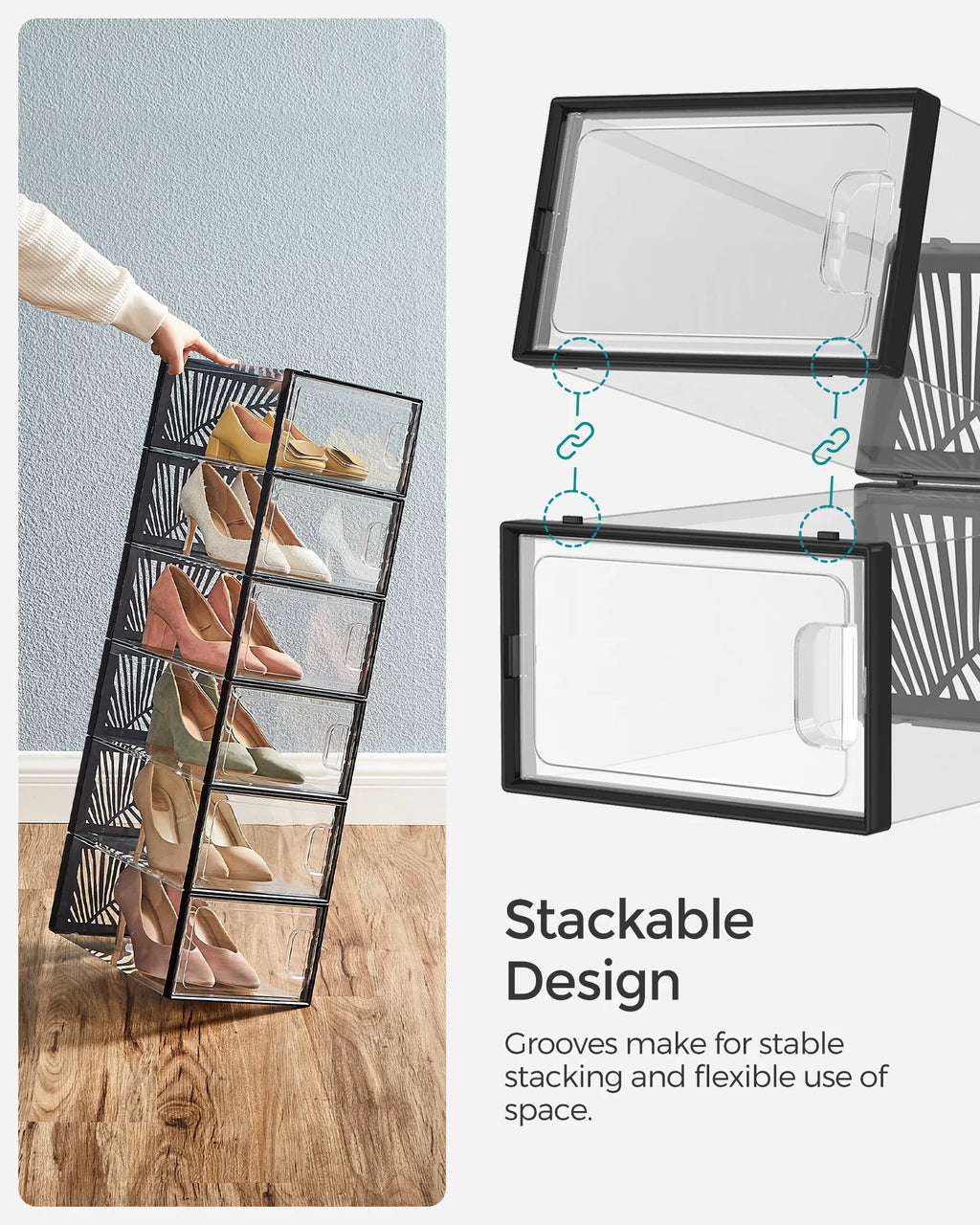 Stackable Plastic Shoe Organizer A2660