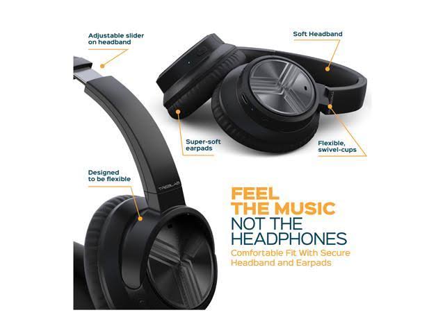 Black Over-Ear Bluetooth Headphones Active Noise Cancelling M51866