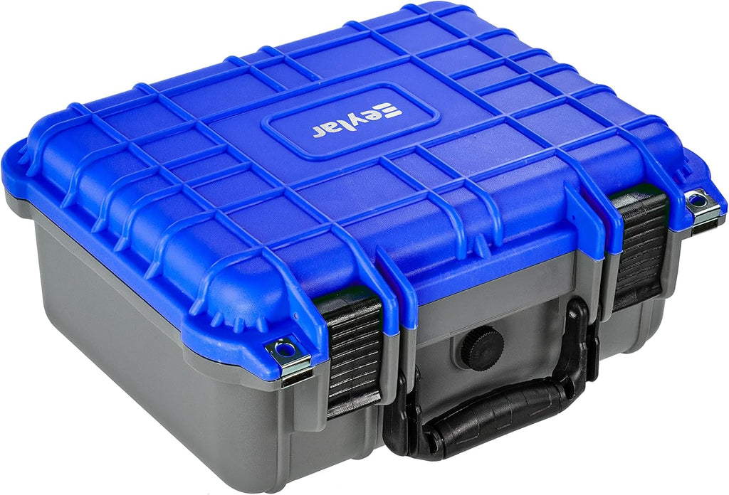 Dual Blue Gray 13.37 Inch Waterproof Shockproof Camera Case with Foam O69126