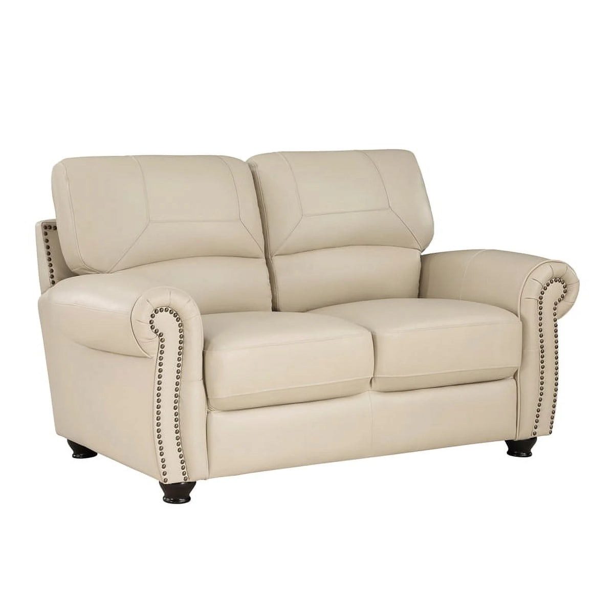 Leather 2-Piece Upholstered Sofa Set in Cream B824061