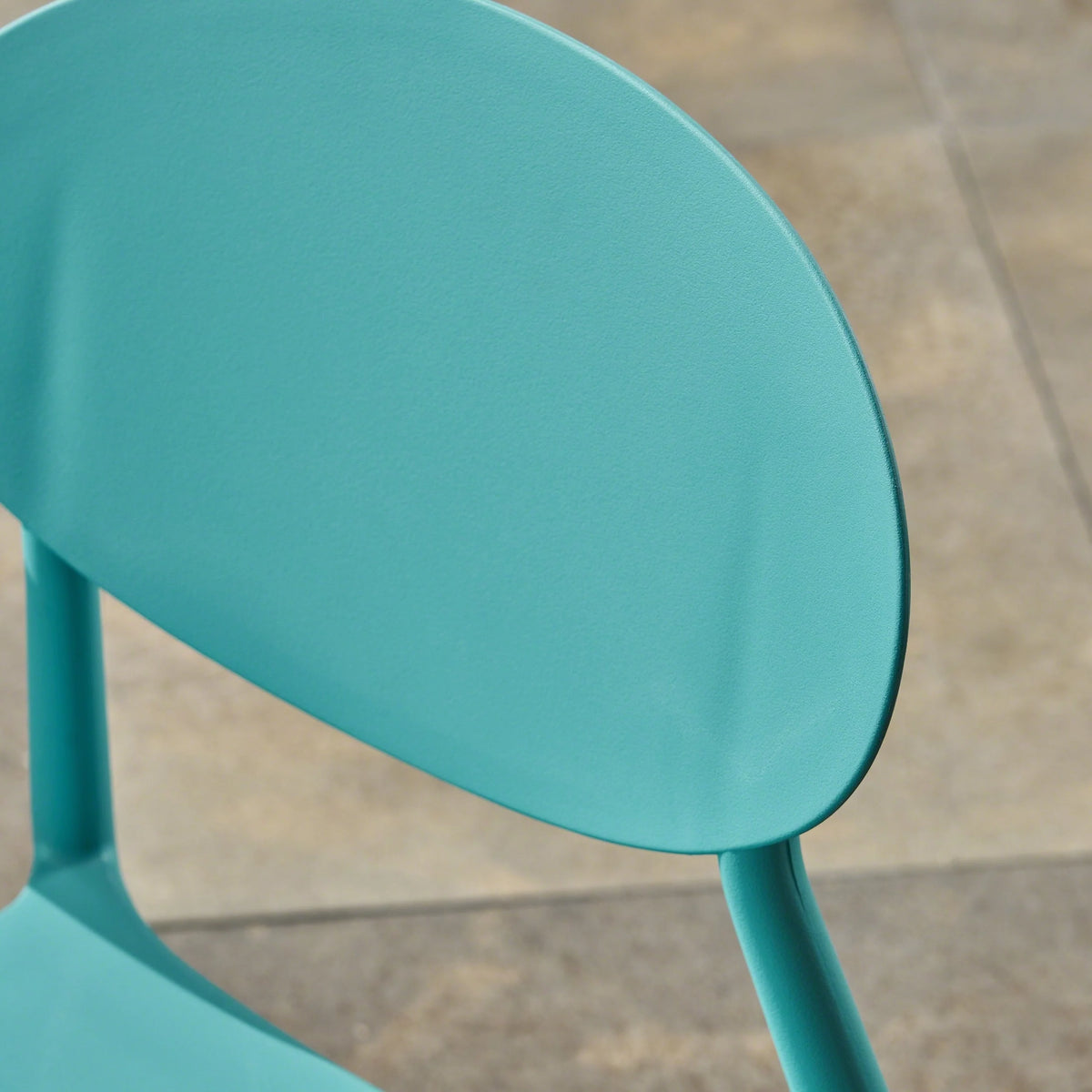 Teal Plastic Stacking Dining Chairs Set of 4 K872