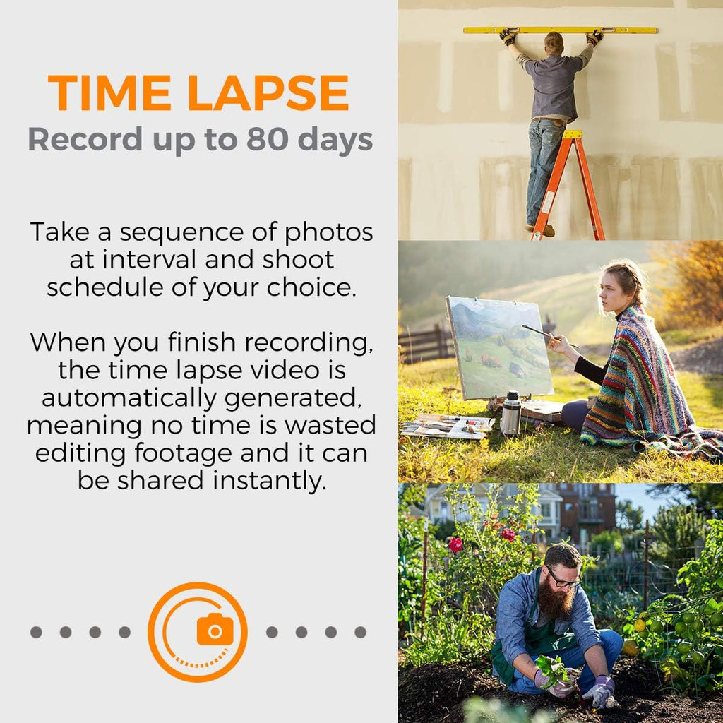 Time Lapse Camera with Clamp and Water-Resistant Case, 720P 2-Pack F771