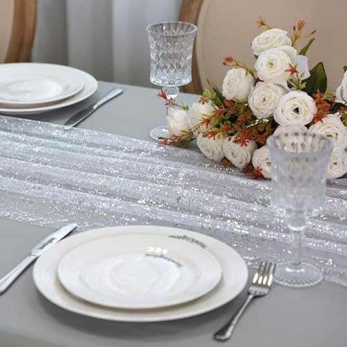10 Pcs Black & Gold Sheer Chiffon Table Runner 120 Inch Z53515