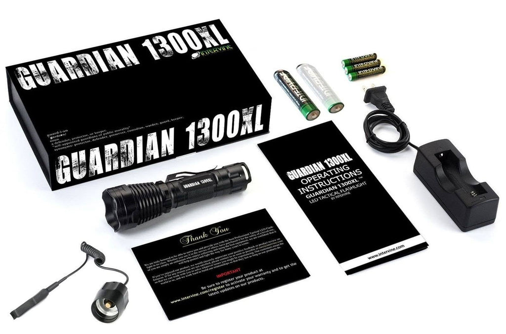 Rechargeable Tactical LED Flashlight with Remote Pressure Switch L883649