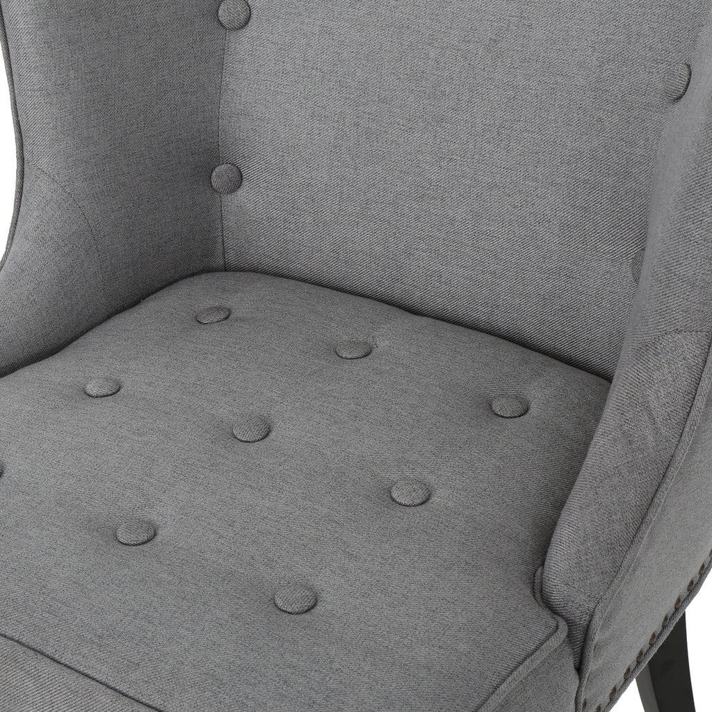 Gray Fabric Slipper Chair F70050
