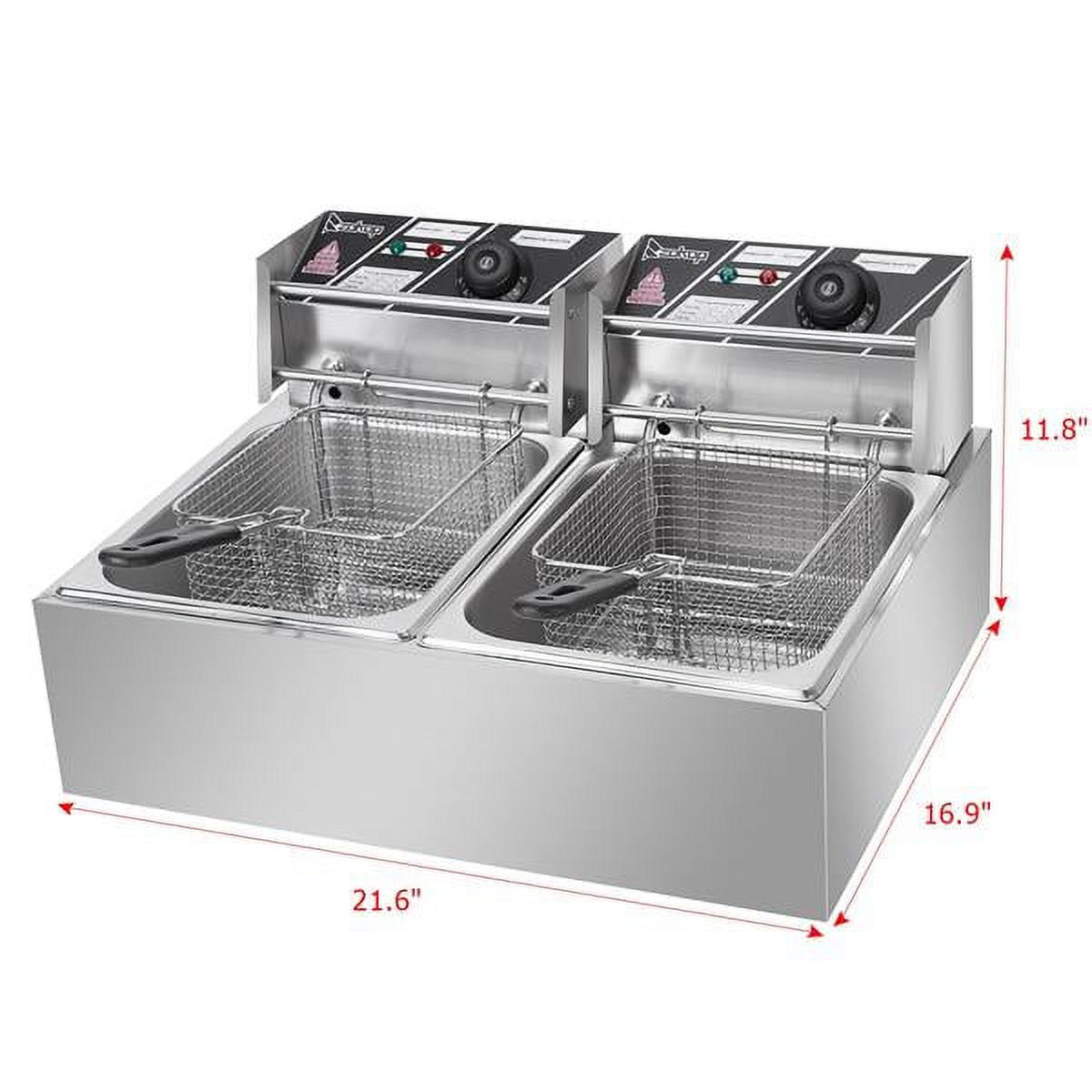 5000W 12L Dual Tanks Electric Deep Fryer with 2 Basket P85913