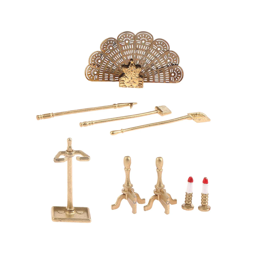 Miniature Metal Fireplace Dollhouse Decoration B686