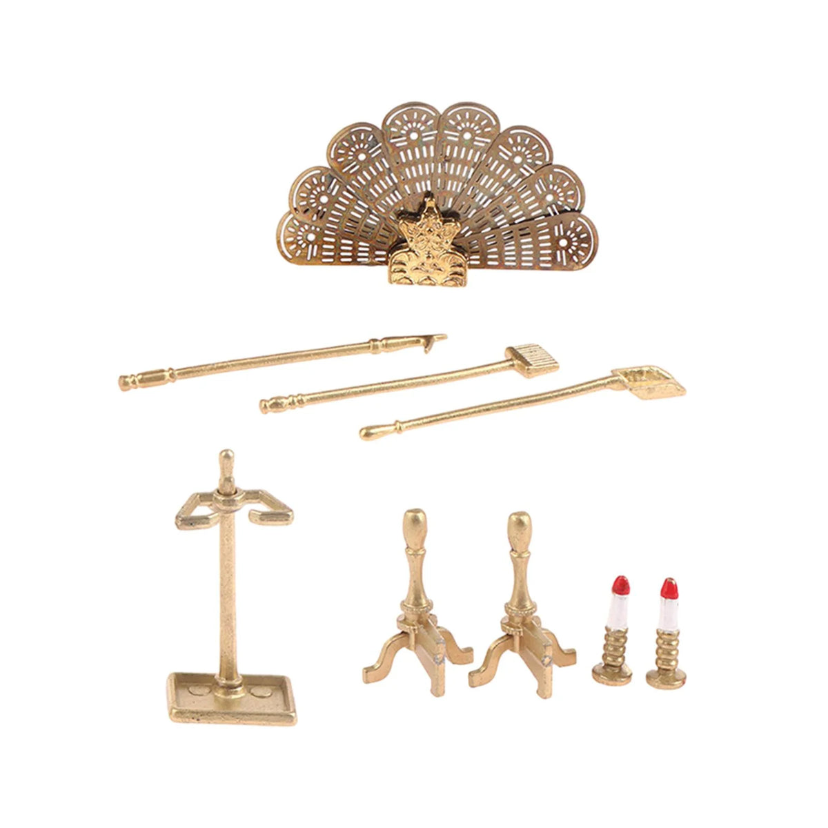 Miniature Metal Fireplace Dollhouse Decoration B686