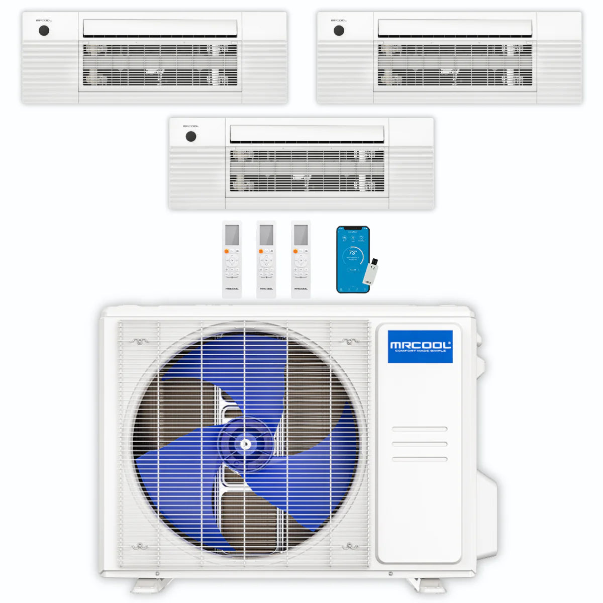 33,000 BTU 3 Zone Ceiling Cassette Ductless Air Conditioner and Heat Pump P201039