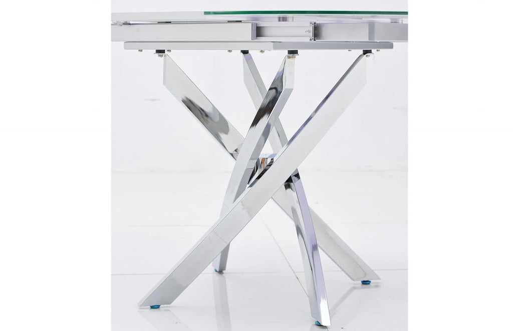 White Glass Top Dining Table Set 5 Pcs I8791
