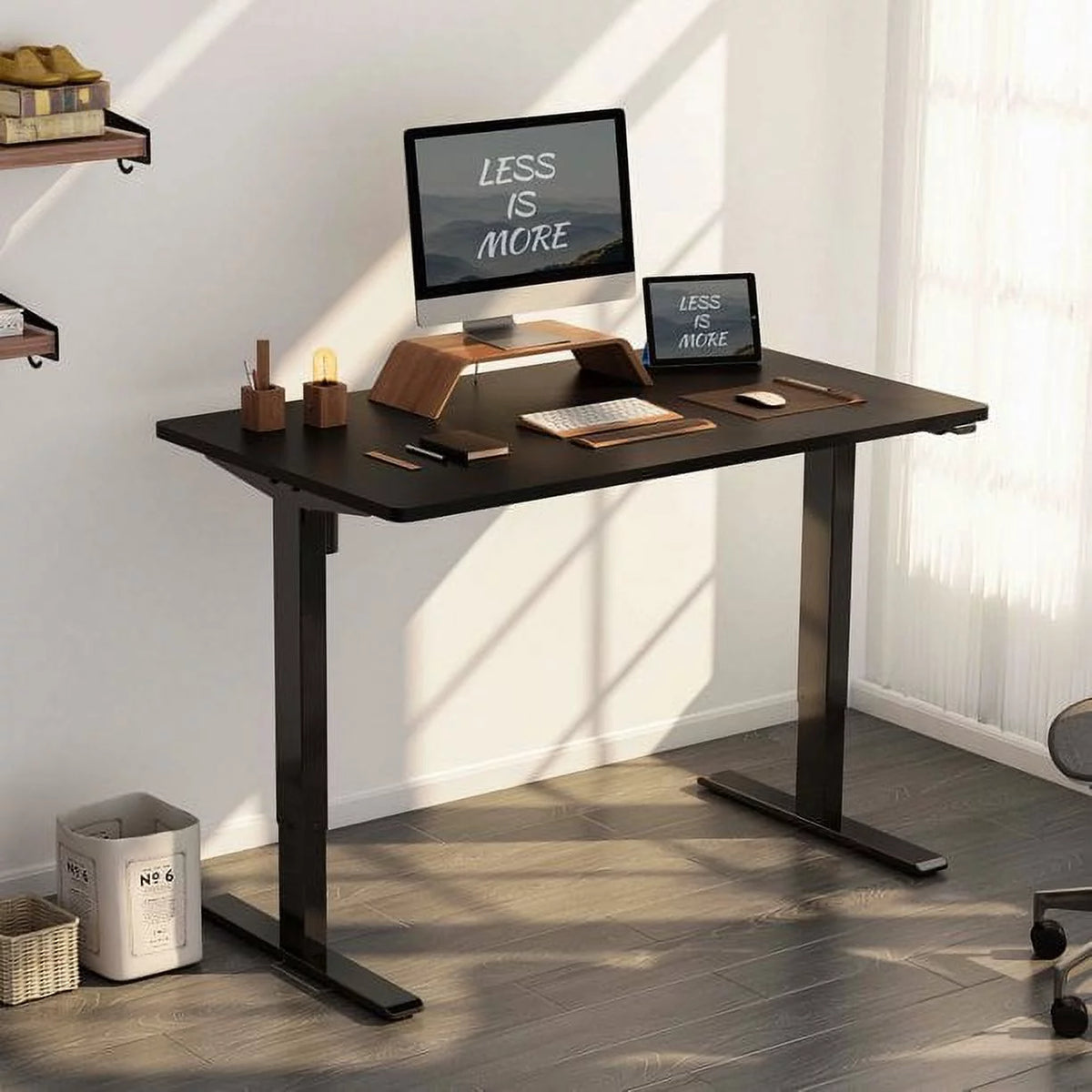 Height Adjustable Standing Desk 48" x 24" Black W853