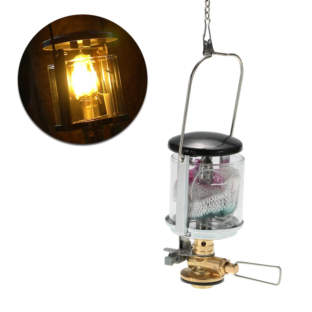 Steam Lamp With 2 Propane Lantern Mantles Portable Tent Lamp N739731