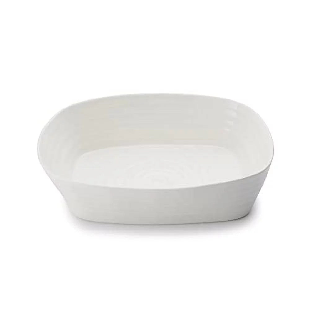 White Rectangular Lasagna Pan 11.5 X 9.5 Inch Porcelain O85517