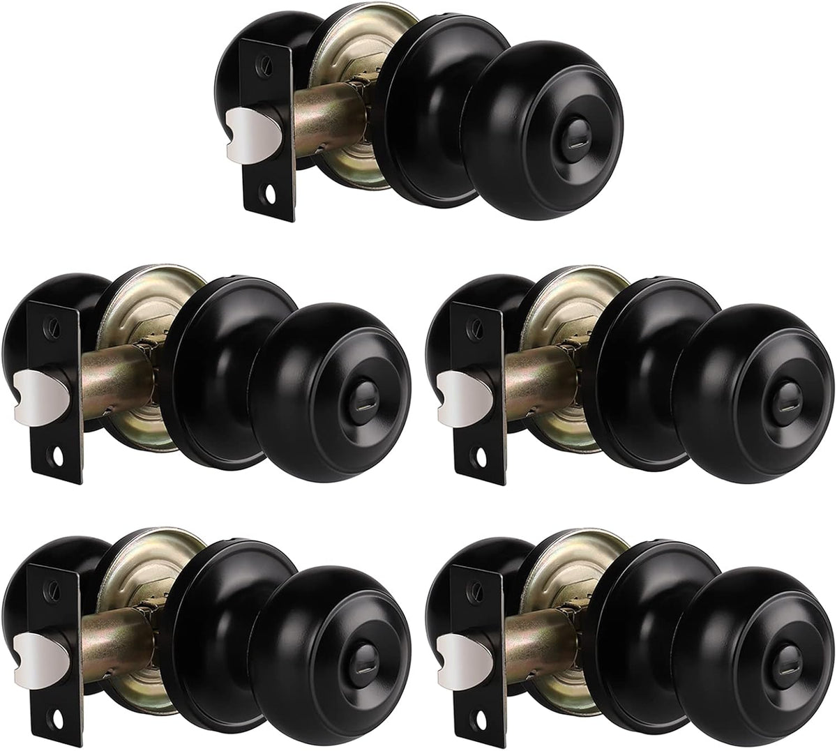 6 Pack Keyless Privacy Door Knobs in Oil Rubbed Bronze R634