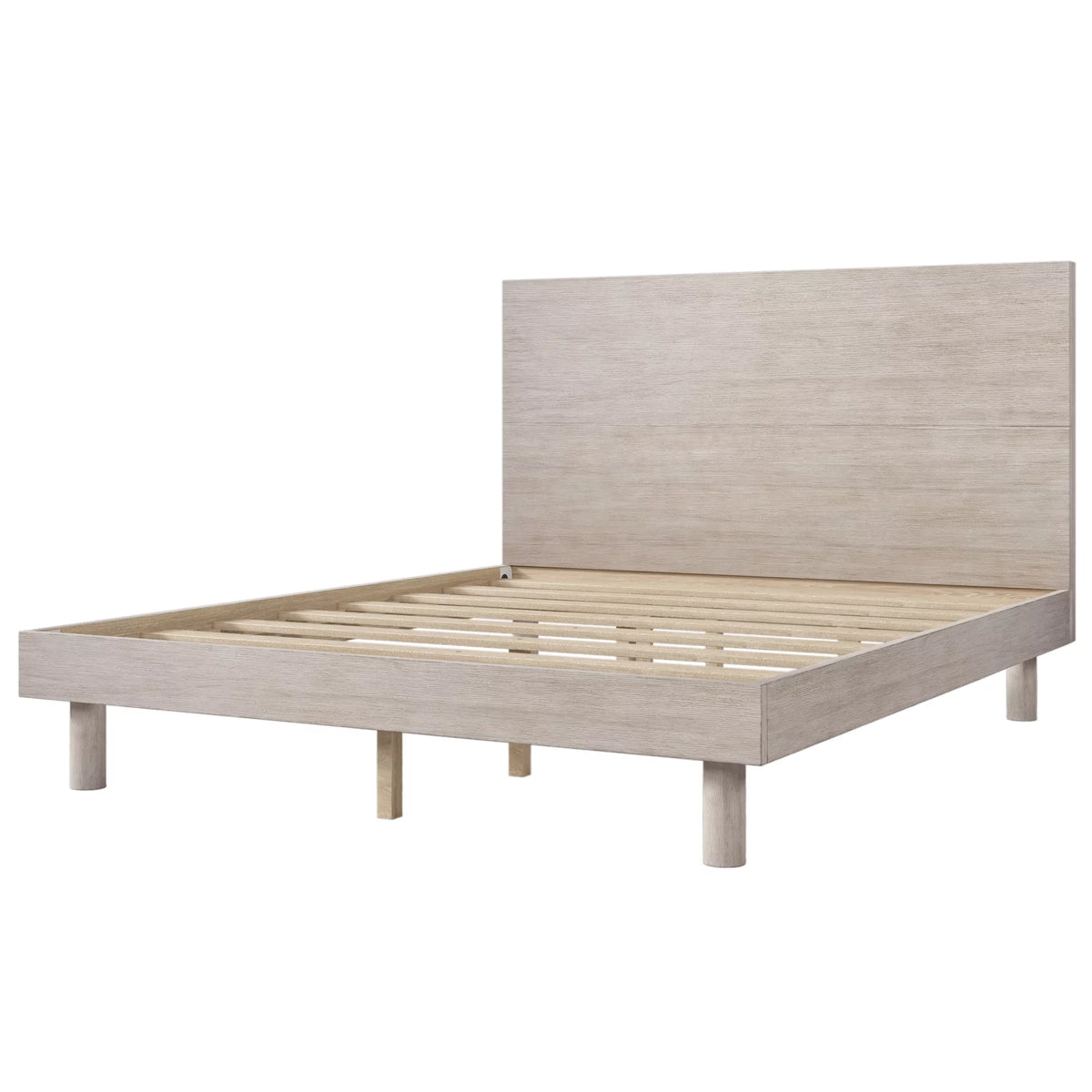 Queen Size Solid Wood Platform Bed Frame with Headboard S78944