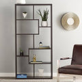 Dark Walnut Geometric Bookcase Z684