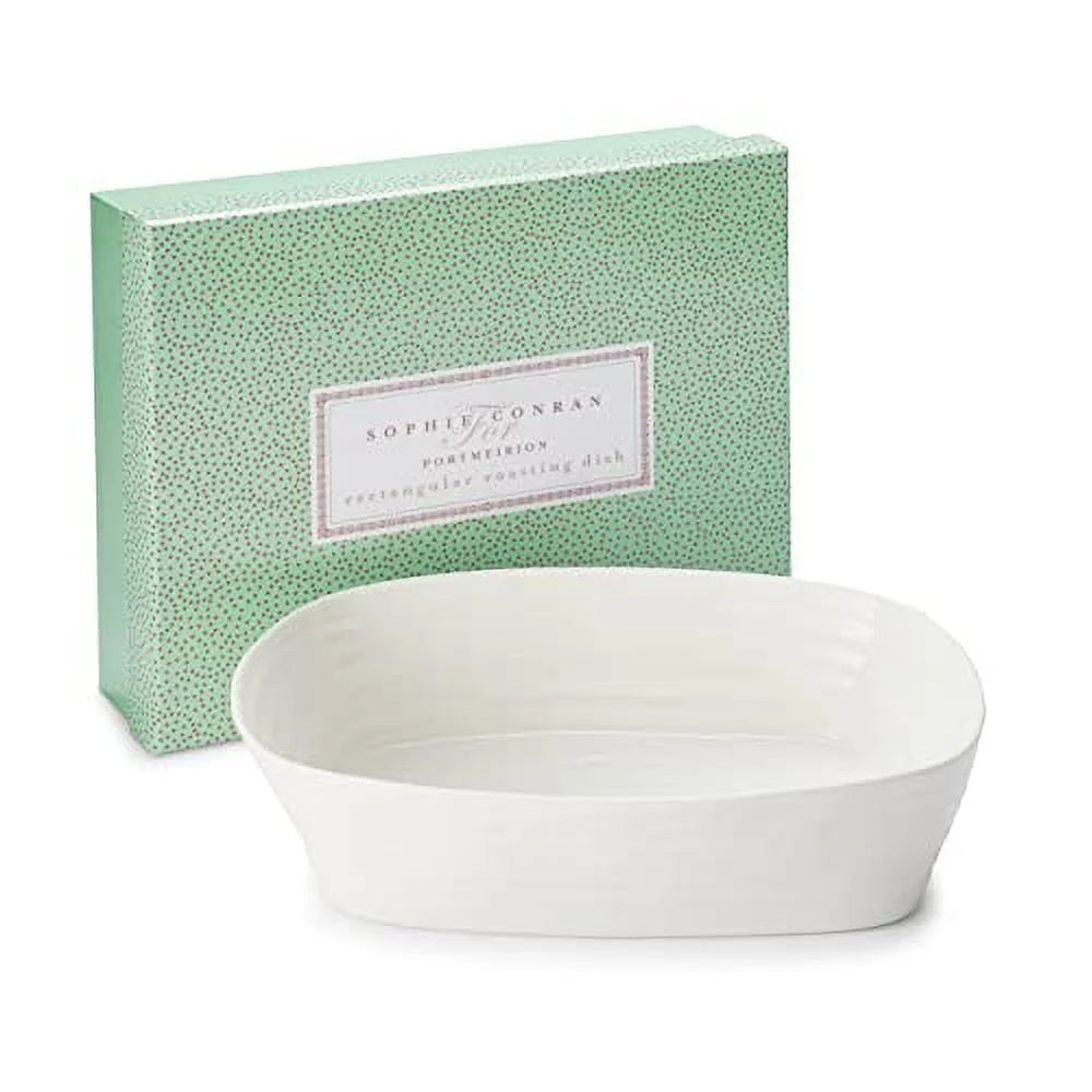 White Rectangular Lasagna Pan 11.5 X 9.5 Inch Porcelain O85517