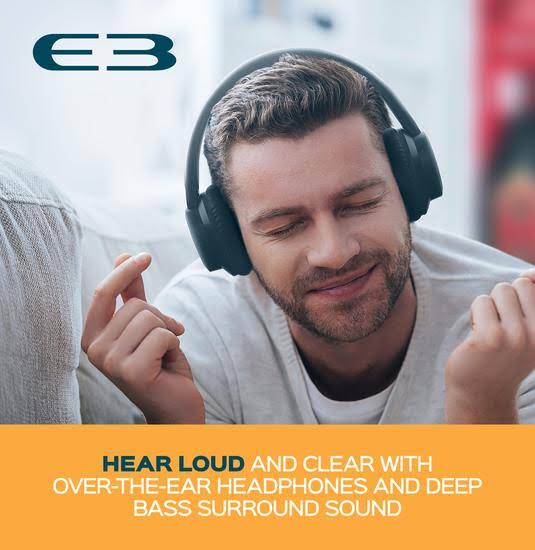 Black Over-Ear Bluetooth Headphones Active Noise Cancelling M51866