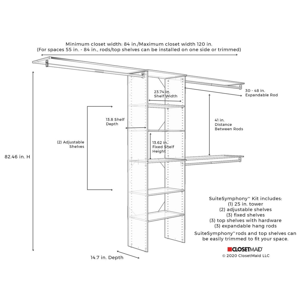 Natural Gray Closet Organizer with Shelves G16108