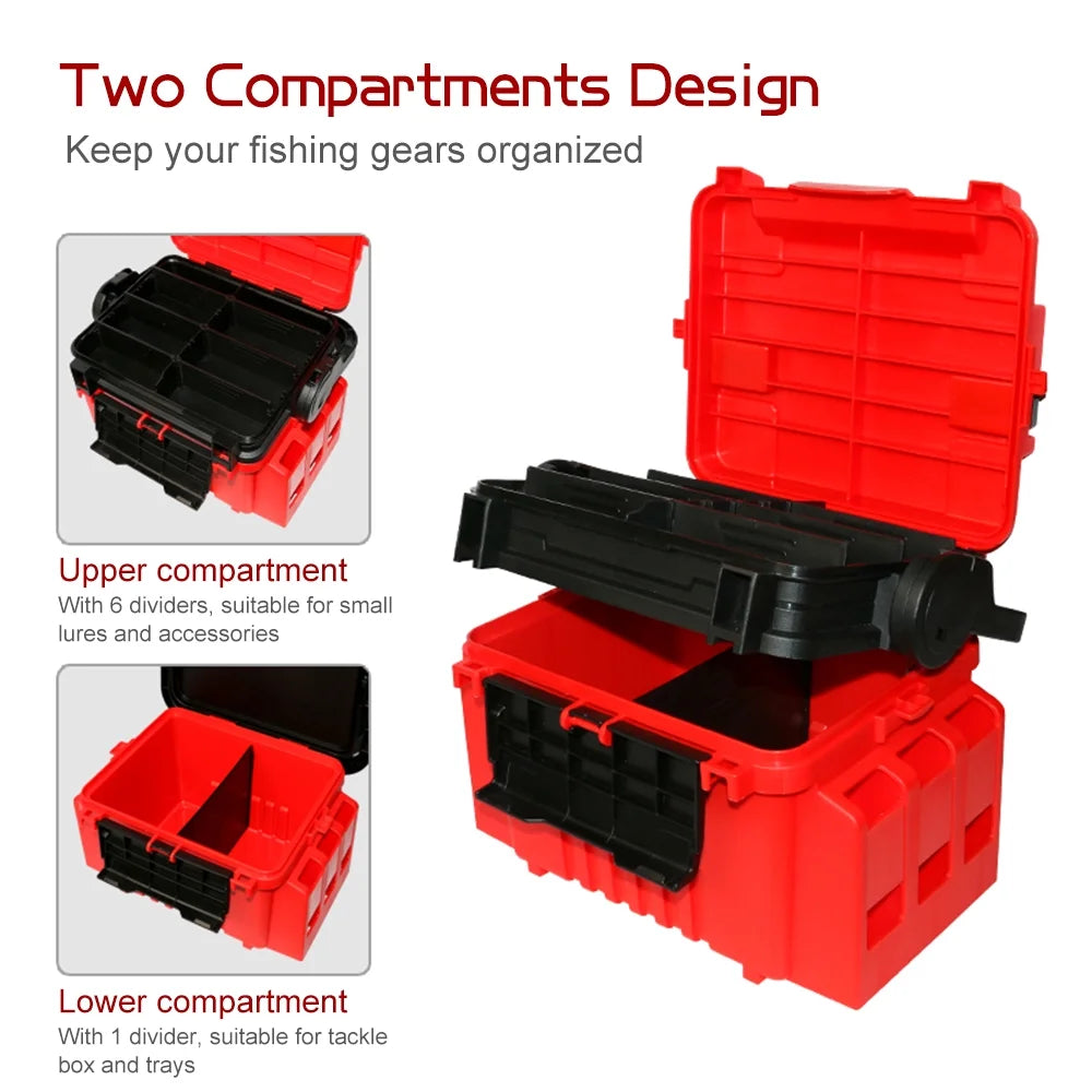 Travel Fishing Case Box with Rod Stands and Bottle Holder ABS Construction A6232