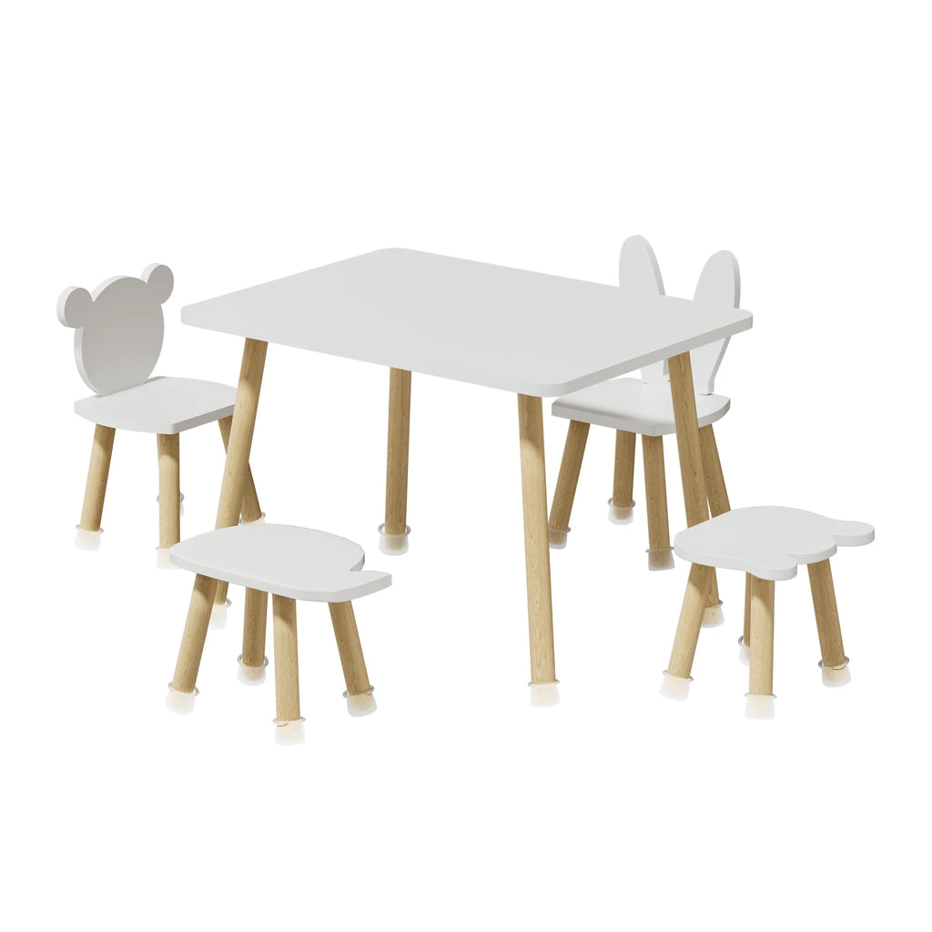 Wood Toddler Table and Chairs Set with 4 Chairs Q35989