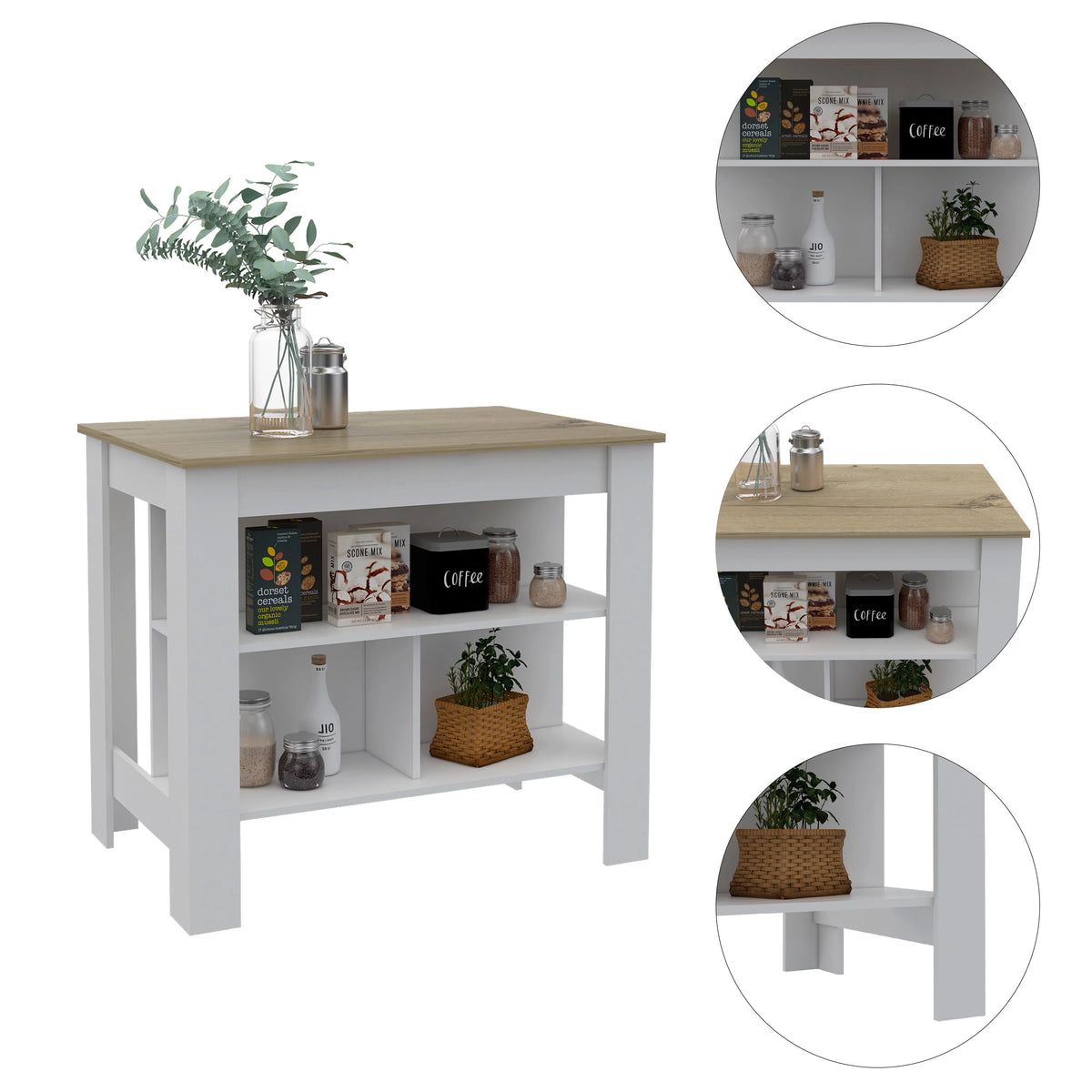 White Painted Kitchen Island L185731