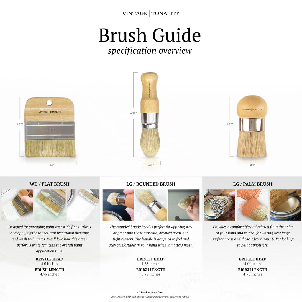 3 PCS Chalk Paint Wax Brush Set O4140