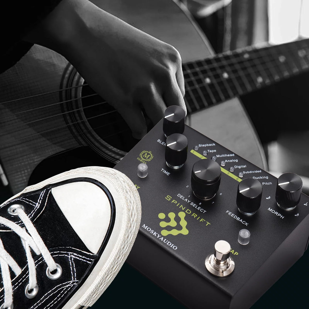 Guitar Pedal with 8 Mode Delay Selection N343542