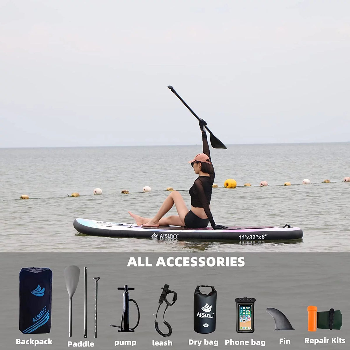Inflatable Stand up Paddle Board 11ft Purple W89561