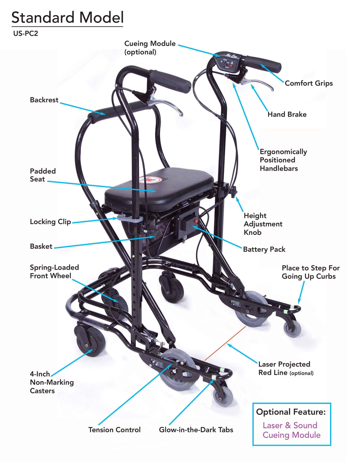 Standard 5-Foot 1 to 6-Foot 1 Walker T720344