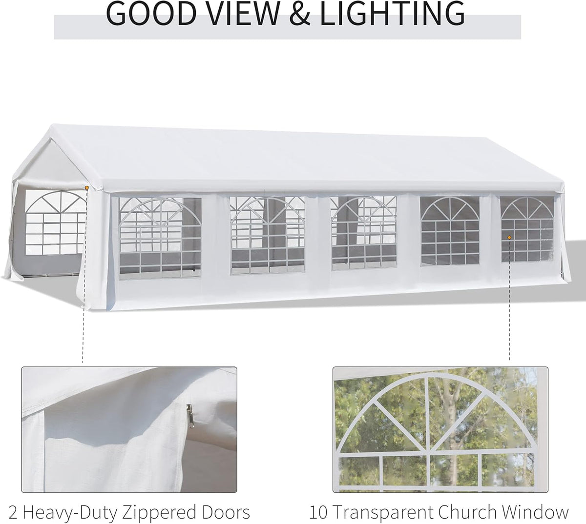 White Commercial Party Tent Gazebo with Removable Sidewalls V754