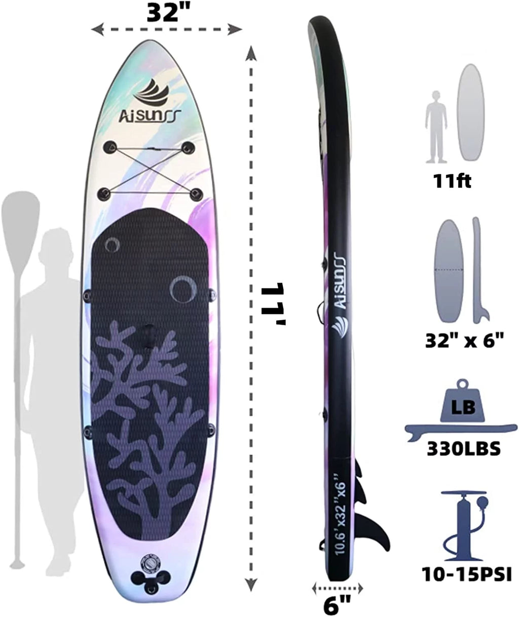 Inflatable Stand up Paddle Board 11ft Purple W89561