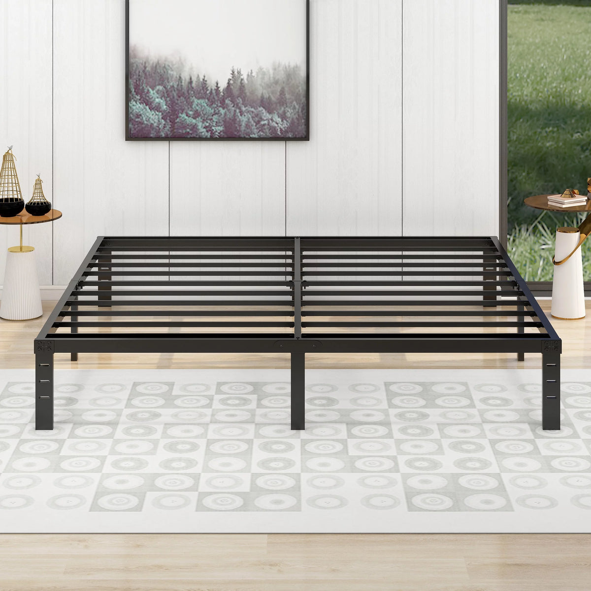 14 Inch Metal Platform King Bed Frame V38409