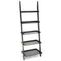 Black Wood Finish Ladder Bookshelf P7832