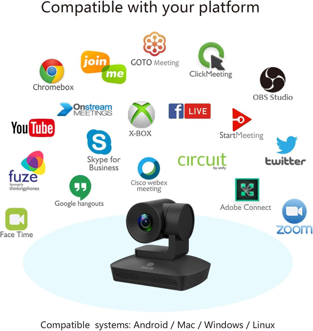 1080P PTZ Conference Camera with 4 Microphones Array, 10X Optical Zoom D4152