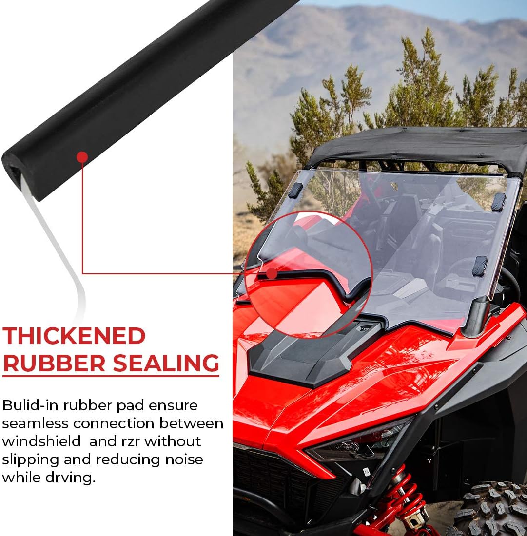 Polycarbonate Front Windshield Compatible with Polaris RZR PRO XP V108