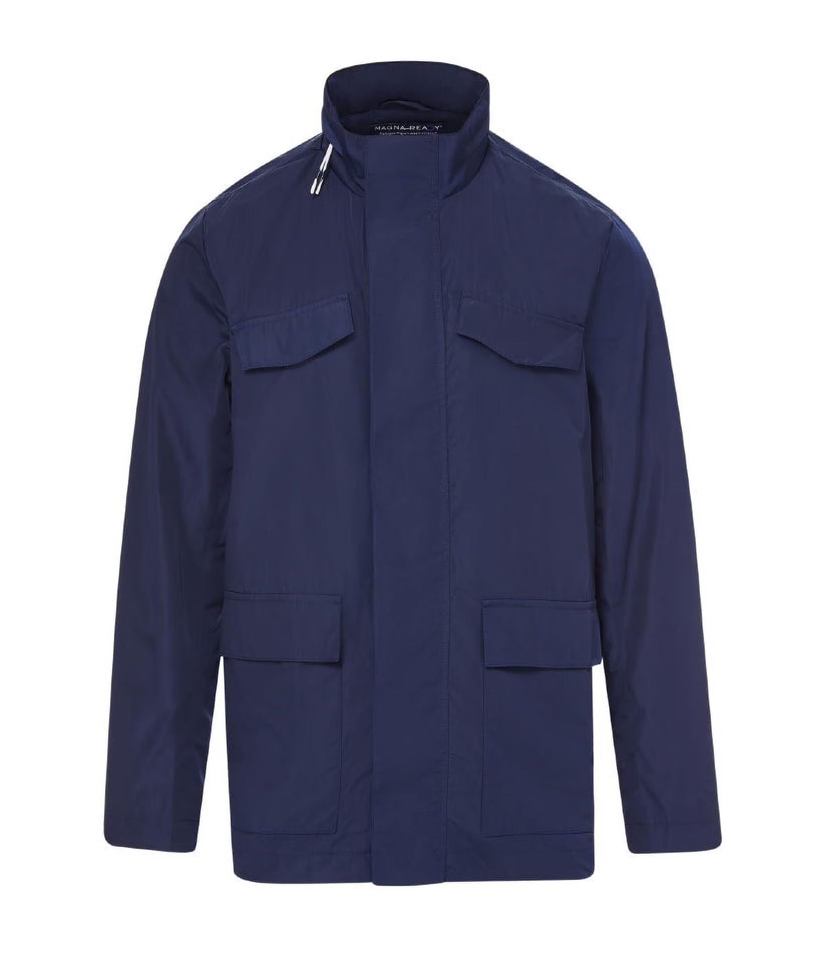 Navy Long Sleeve Rain Jacket with Magnetic Closures U10025