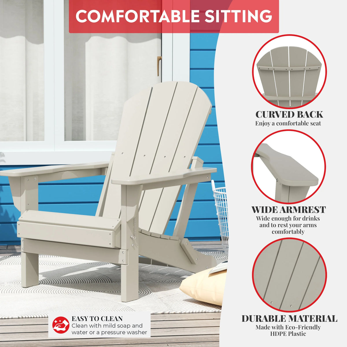 Folding Adjustable HDPE Outdoor Chair Q342
