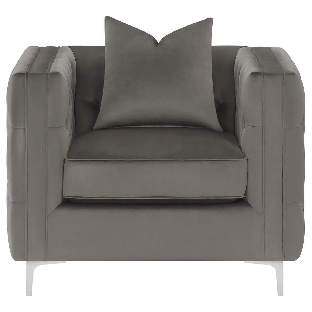 3-piece Velvet Tufted Tuxedo Arms Living Room Set N69249